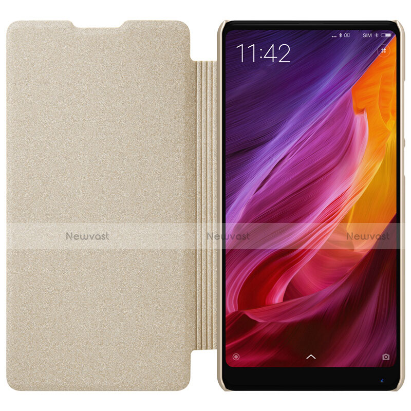 Leather Case Stands Flip Cover for Xiaomi Mi Mix 2 Gold