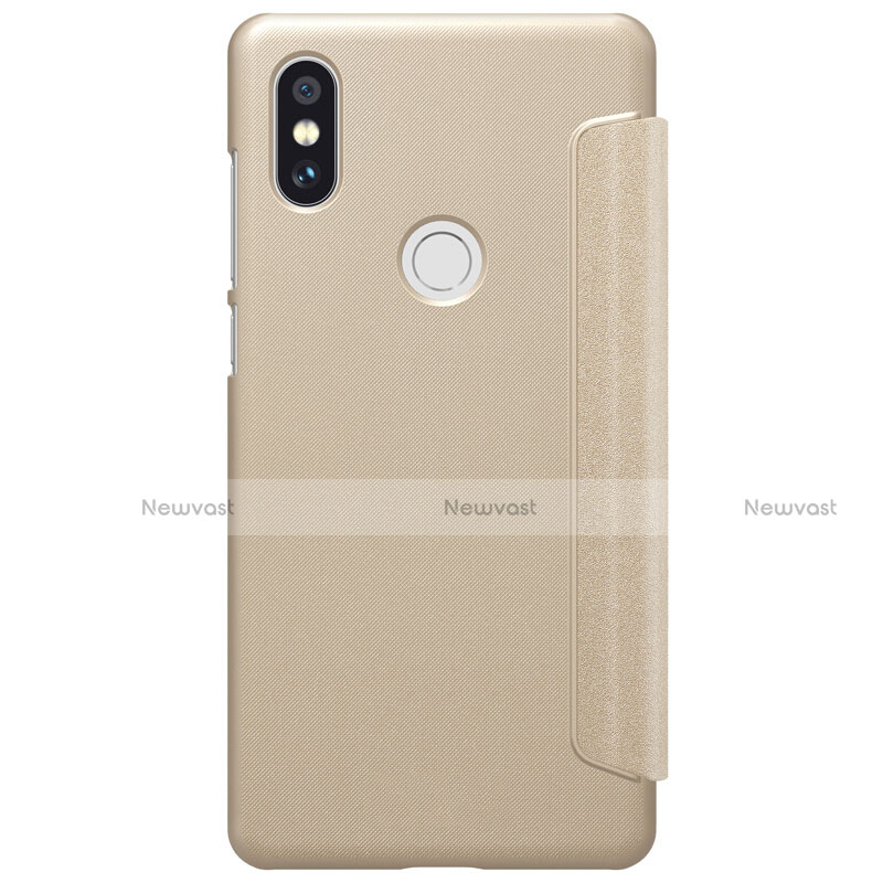 Leather Case Stands Flip Cover for Xiaomi Mi Mix 2S Gold