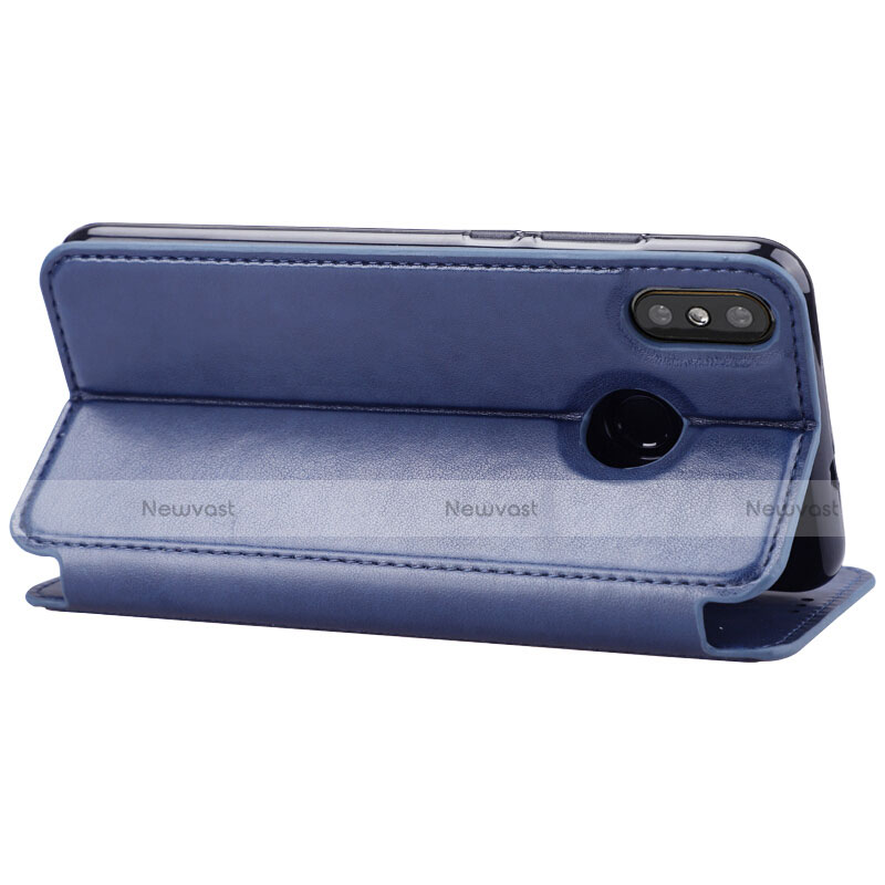 Leather Case Stands Flip Cover for Xiaomi Mi Mix 3 Blue