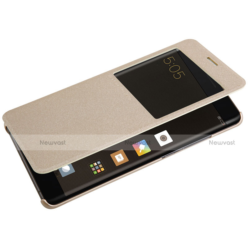 Leather Case Stands Flip Cover for Xiaomi Mi Note 2 Gold