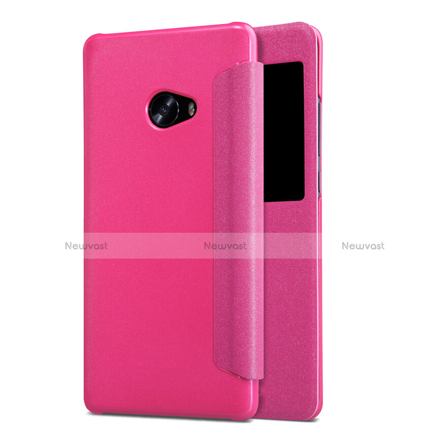 Leather Case Stands Flip Cover for Xiaomi Mi Note 2 Hot Pink