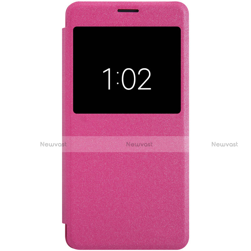 Leather Case Stands Flip Cover for Xiaomi Mi Note 2 Hot Pink