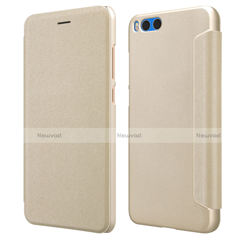 Leather Case Stands Flip Cover for Xiaomi Mi Note 3 Gold