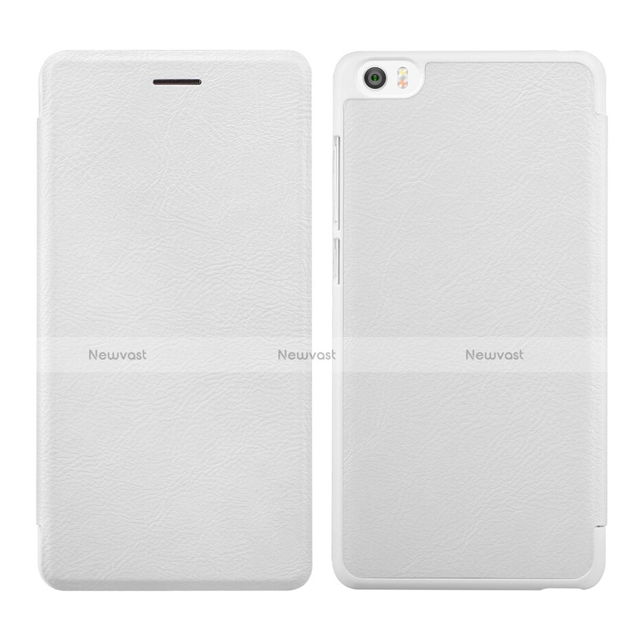 Leather Case Stands Flip Cover for Xiaomi Mi Note White