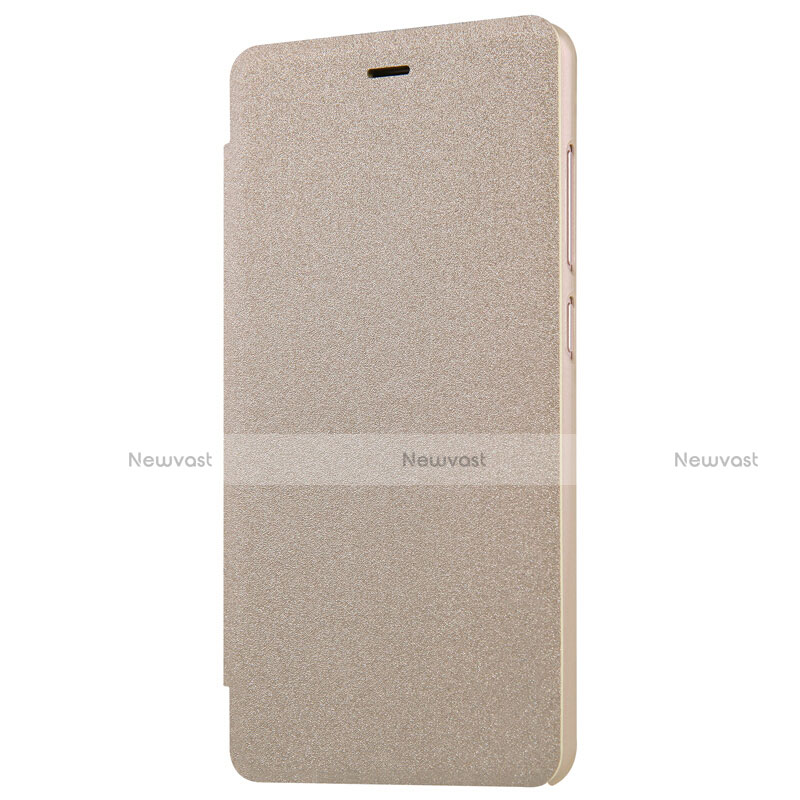 Leather Case Stands Flip Cover for Xiaomi Redmi 3 Pro Gold