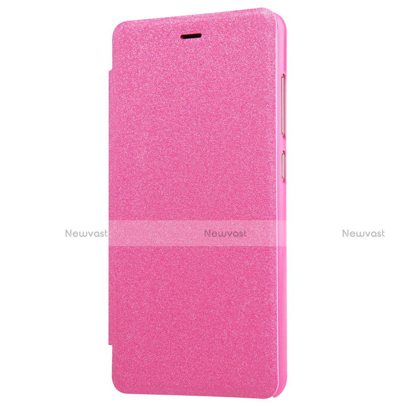 Leather Case Stands Flip Cover for Xiaomi Redmi 3S Hot Pink