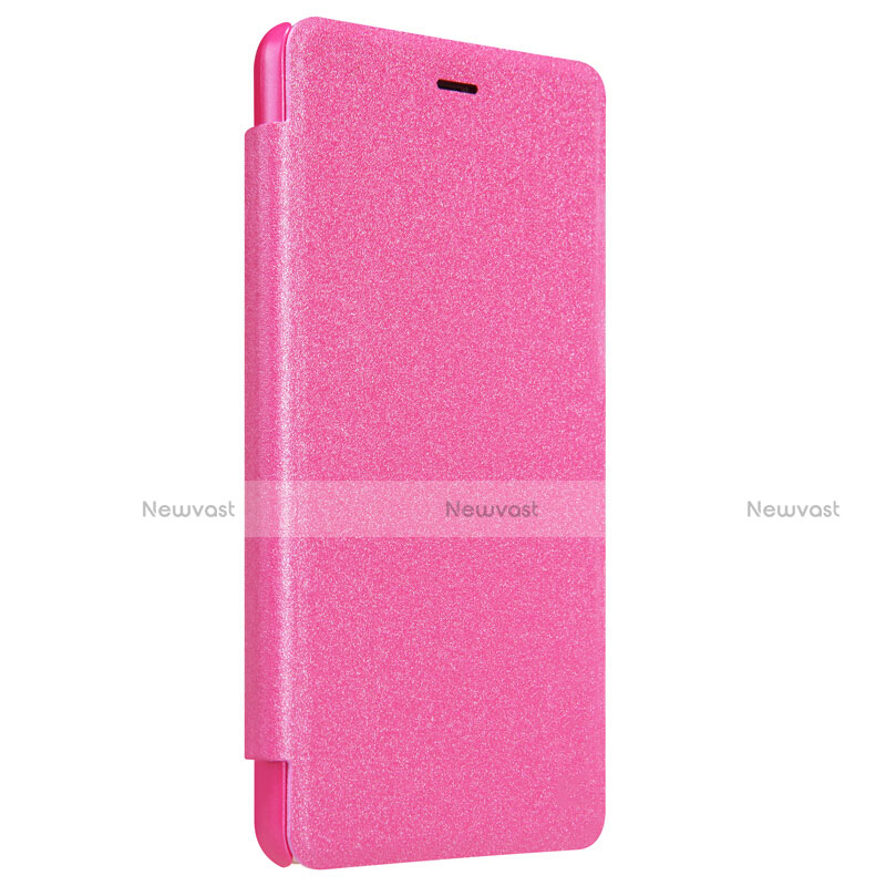 Leather Case Stands Flip Cover for Xiaomi Redmi 3S Prime Hot Pink