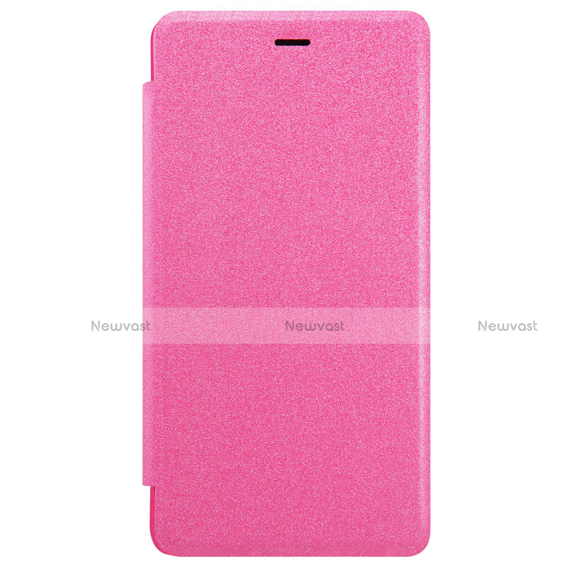 Leather Case Stands Flip Cover for Xiaomi Redmi 3X Hot Pink