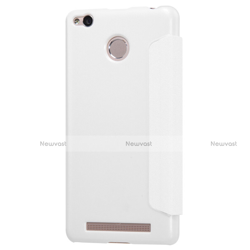 Leather Case Stands Flip Cover for Xiaomi Redmi 3X White