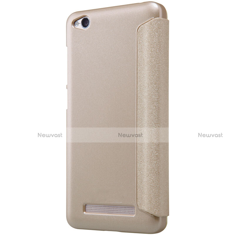Leather Case Stands Flip Cover for Xiaomi Redmi 4A Gold