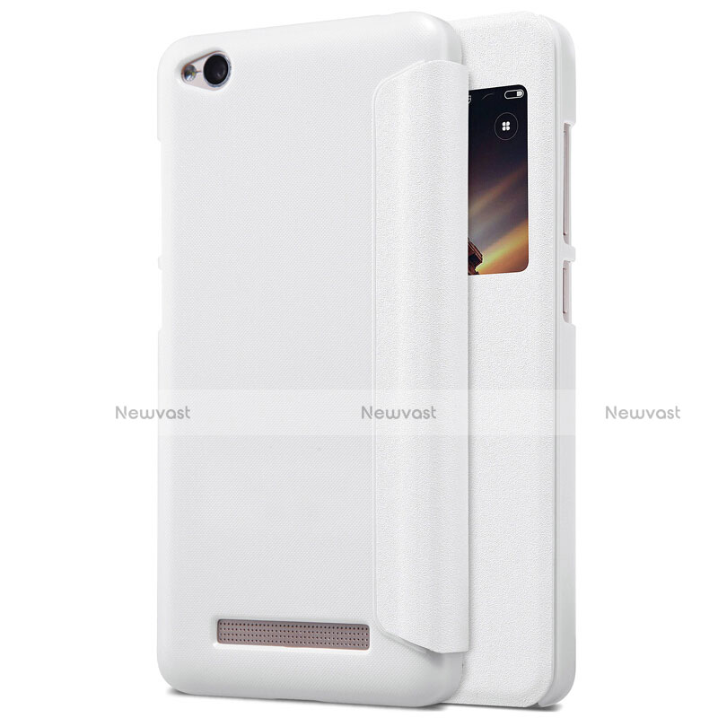 Leather Case Stands Flip Cover for Xiaomi Redmi 4A White