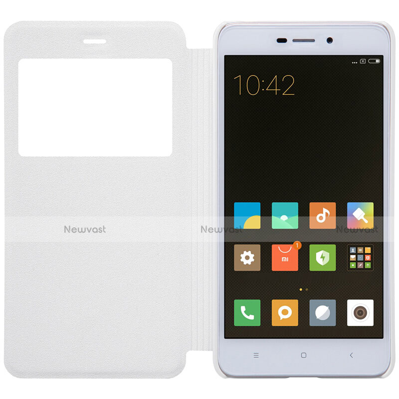 Leather Case Stands Flip Cover for Xiaomi Redmi 4A White