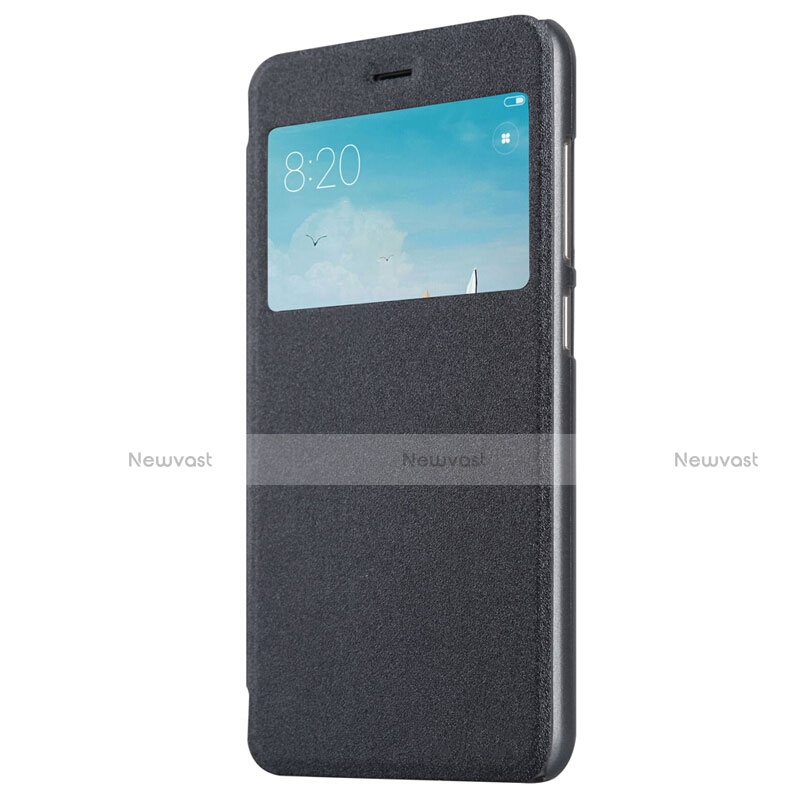 Leather Case Stands Flip Cover for Xiaomi Redmi 4X Black