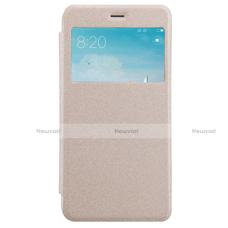 Leather Case Stands Flip Cover for Xiaomi Redmi 4X Gold