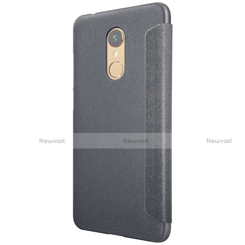 Leather Case Stands Flip Cover for Xiaomi Redmi 5 Black