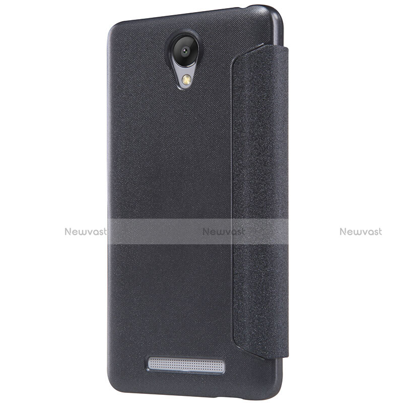 Leather Case Stands Flip Cover for Xiaomi Redmi Note 2 Black