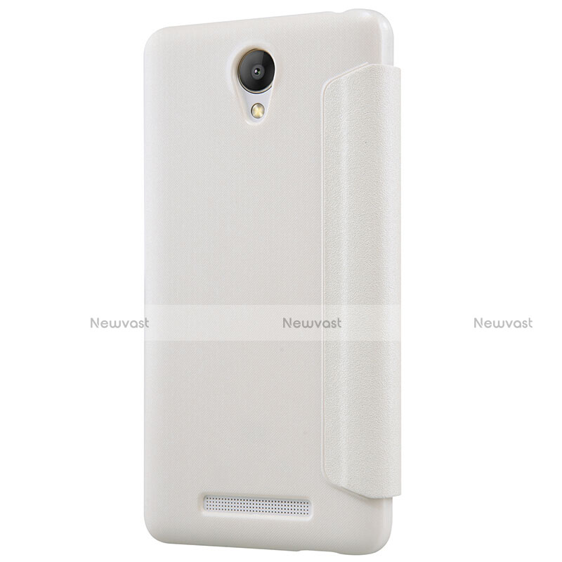 Leather Case Stands Flip Cover for Xiaomi Redmi Note 2 White