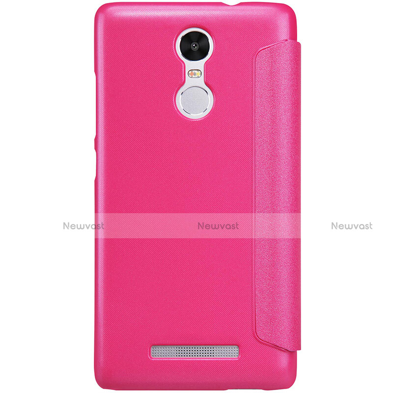 Leather Case Stands Flip Cover for Xiaomi Redmi Note 3 Hot Pink