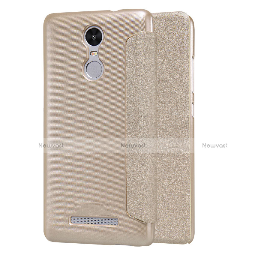 Leather Case Stands Flip Cover for Xiaomi Redmi Note 3 Pro Gold