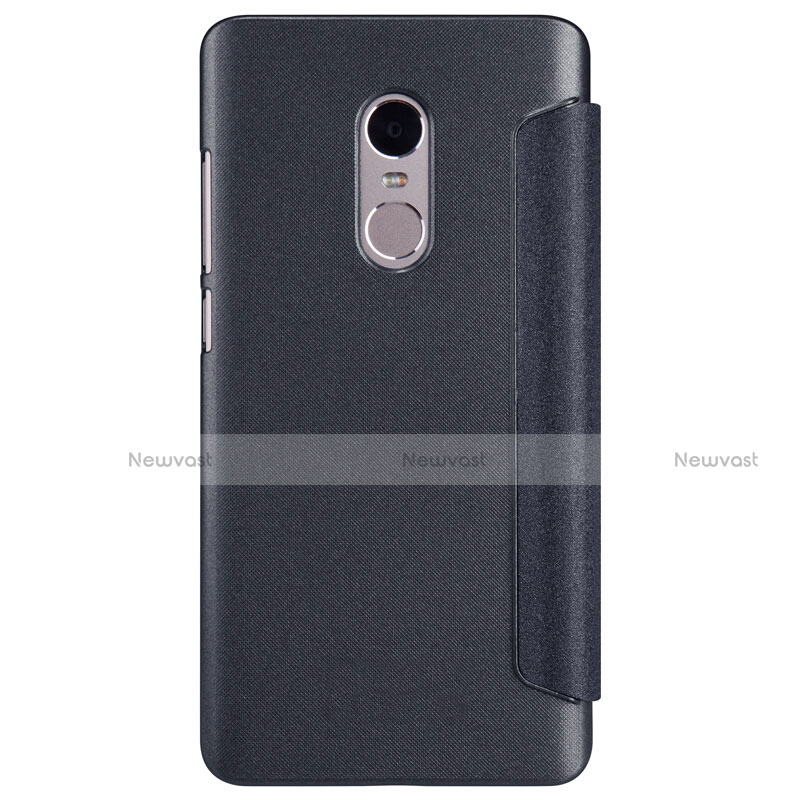 Leather Case Stands Flip Cover for Xiaomi Redmi Note 4 Black