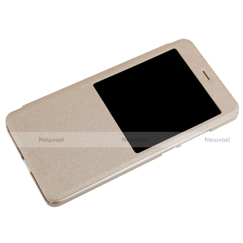 Leather Case Stands Flip Cover for Xiaomi Redmi Note 4 Gold