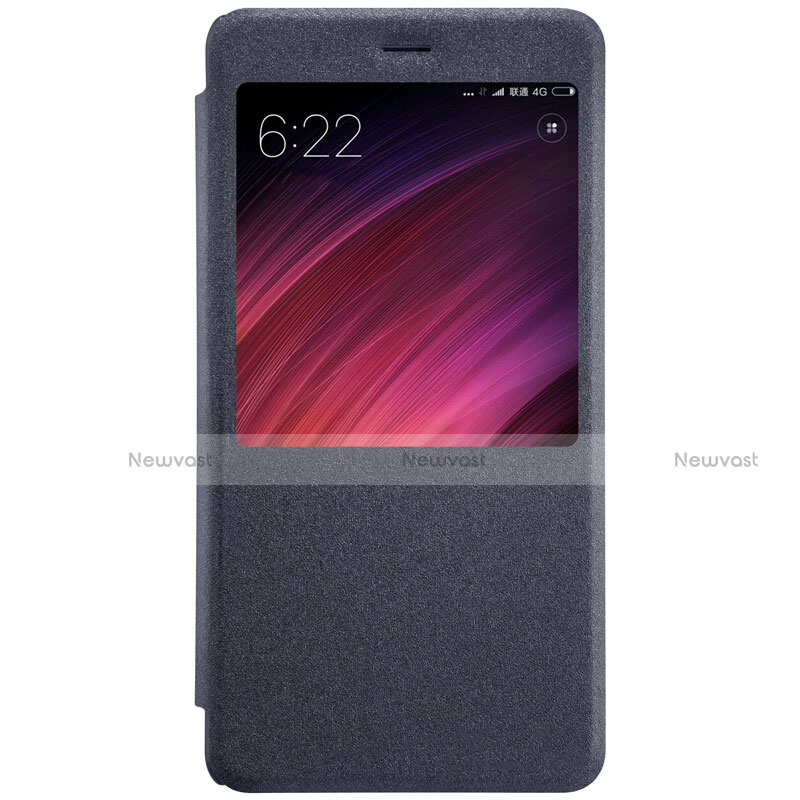 Leather Case Stands Flip Cover for Xiaomi Redmi Note 4X Black