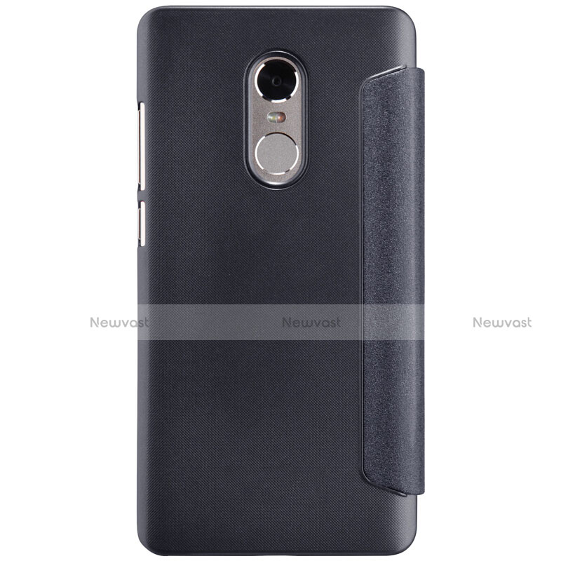 Leather Case Stands Flip Cover for Xiaomi Redmi Note 4X Black