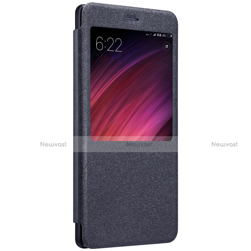 Leather Case Stands Flip Cover for Xiaomi Redmi Note 4X Black