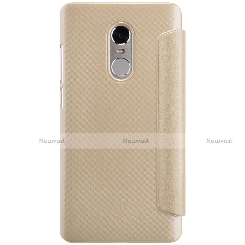 Leather Case Stands Flip Cover for Xiaomi Redmi Note 4X Gold