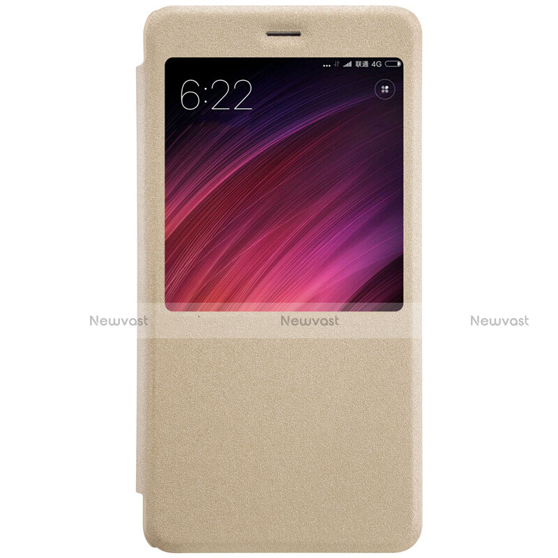 Leather Case Stands Flip Cover for Xiaomi Redmi Note 4X Gold