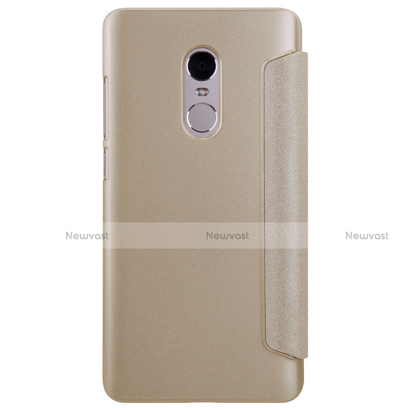 Leather Case Stands Flip Cover for Xiaomi Redmi Note 4X High Edition Gold