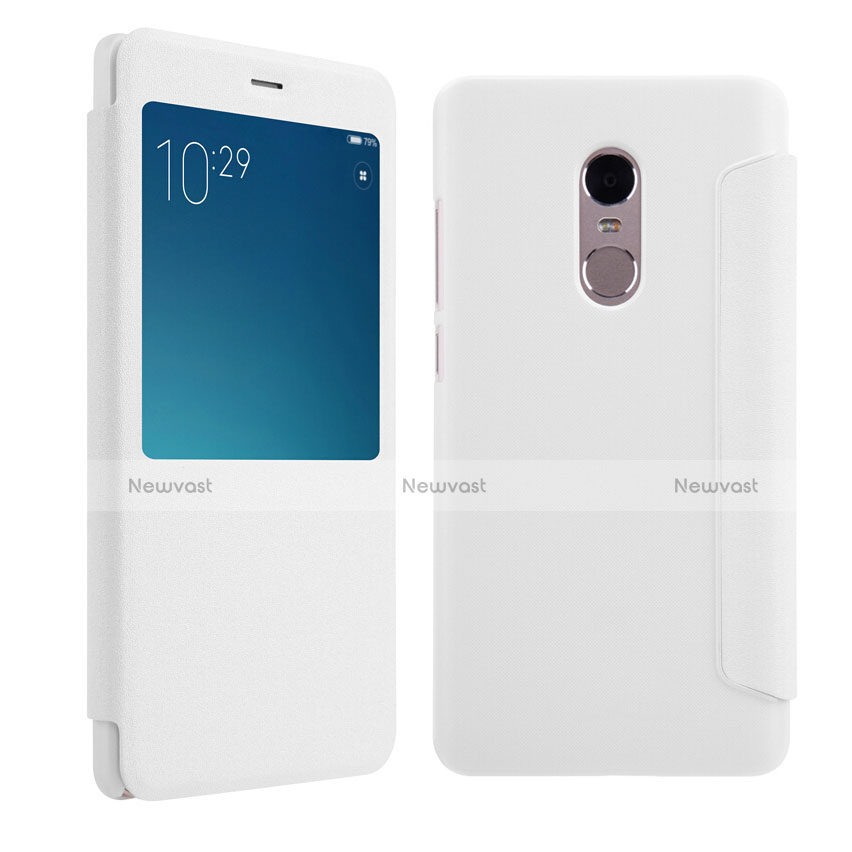 Leather Case Stands Flip Cover for Xiaomi Redmi Note 4X High Edition White