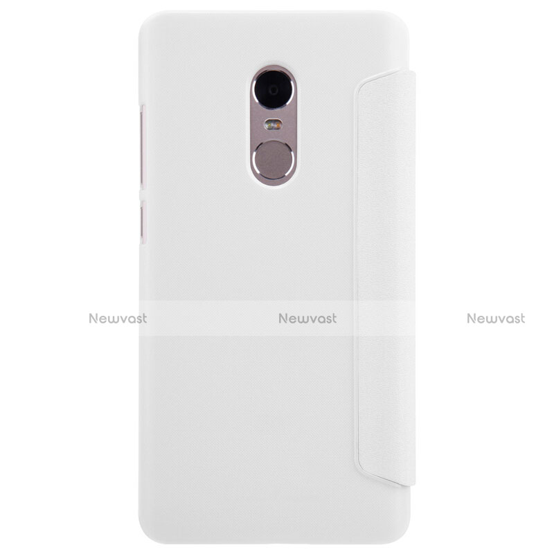 Leather Case Stands Flip Cover for Xiaomi Redmi Note 4X High Edition White