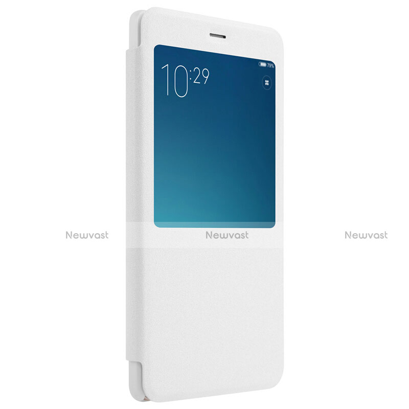 Leather Case Stands Flip Cover for Xiaomi Redmi Note 4X High Edition White