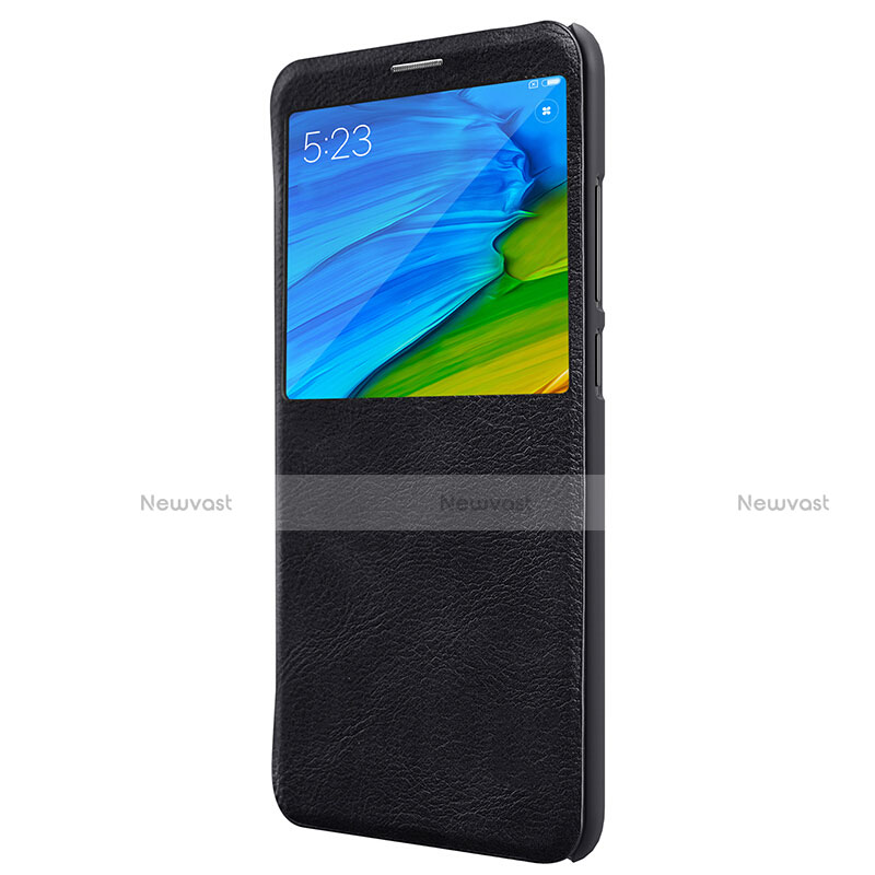 Leather Case Stands Flip Cover for Xiaomi Redmi Note 5 Black