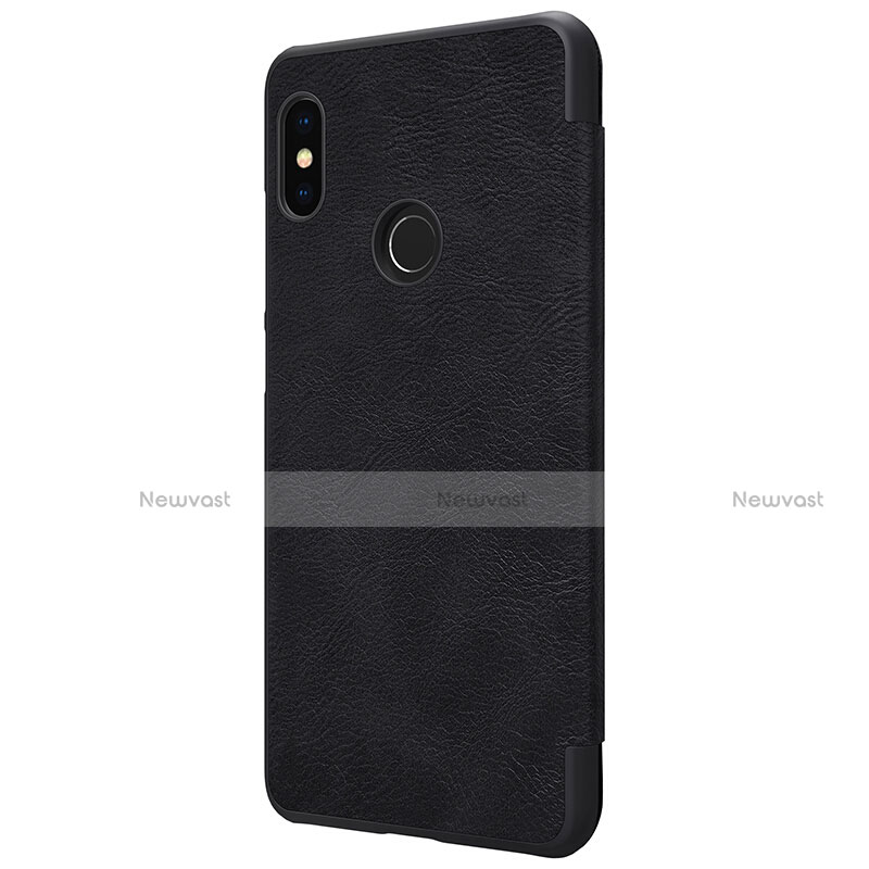 Leather Case Stands Flip Cover for Xiaomi Redmi Note 5 Black