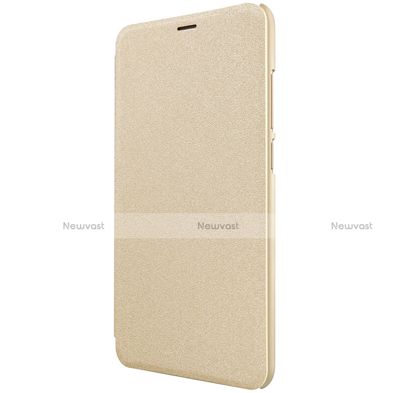 Leather Case Stands Flip Cover for Xiaomi Redmi Note 5 Indian Version Gold