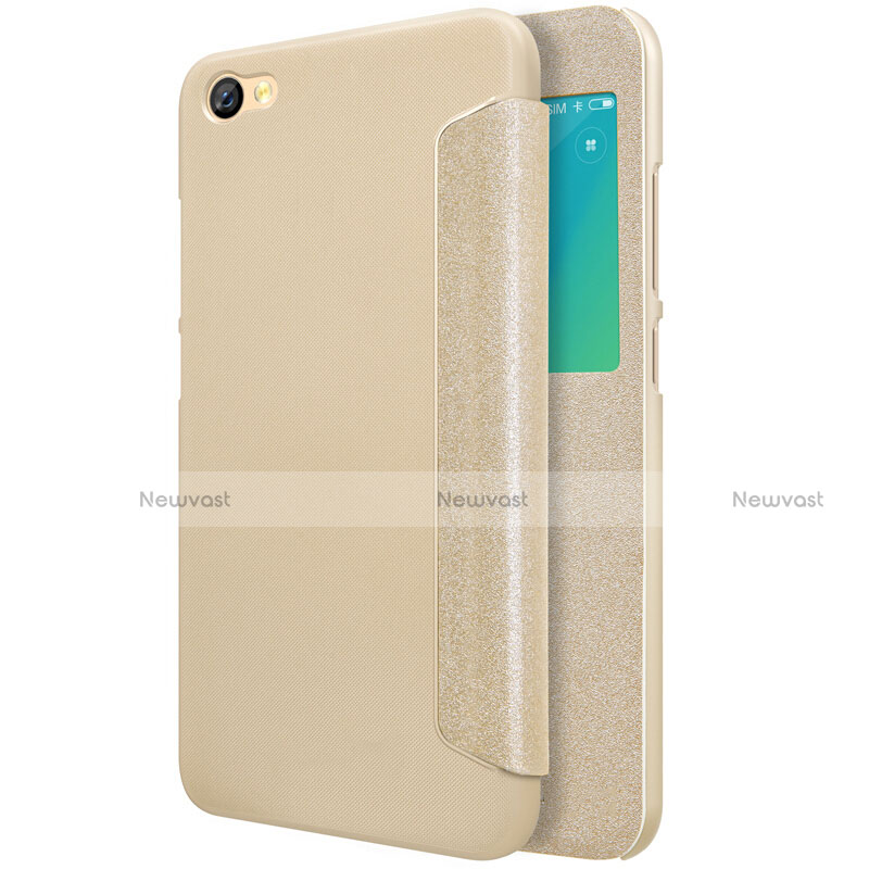 Leather Case Stands Flip Cover for Xiaomi Redmi Note 5A Standard Edition Gold