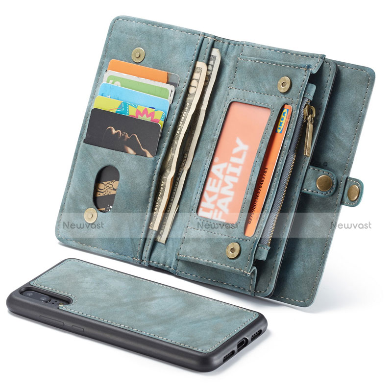 Leather Case Stands Flip Cover G02 Holder for Huawei P20 Cyan