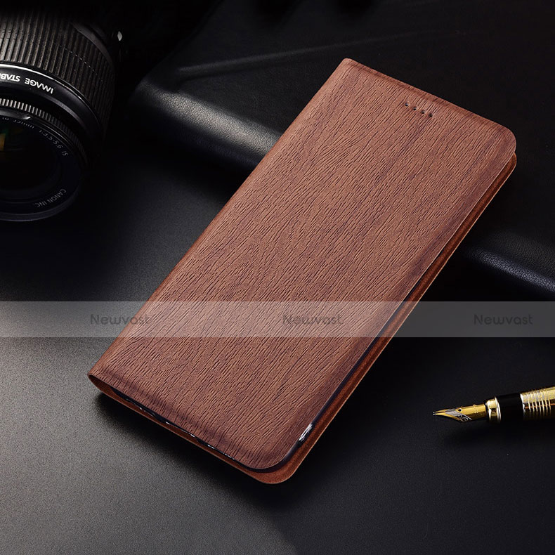 Leather Case Stands Flip Cover H02 Holder for Apple iPhone 13 Mini Brown