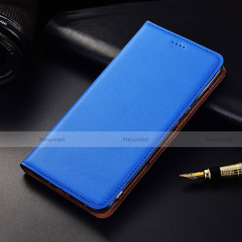 Leather Case Stands Flip Cover H04 Holder for Apple iPhone 13 Blue