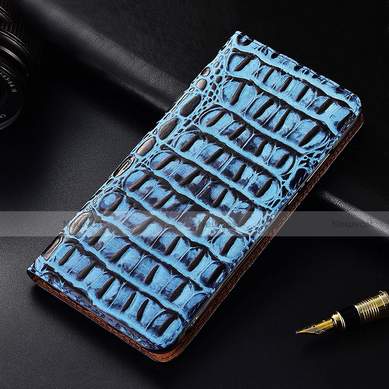 Leather Case Stands Flip Cover H07 Holder for Apple iPhone 13 Blue