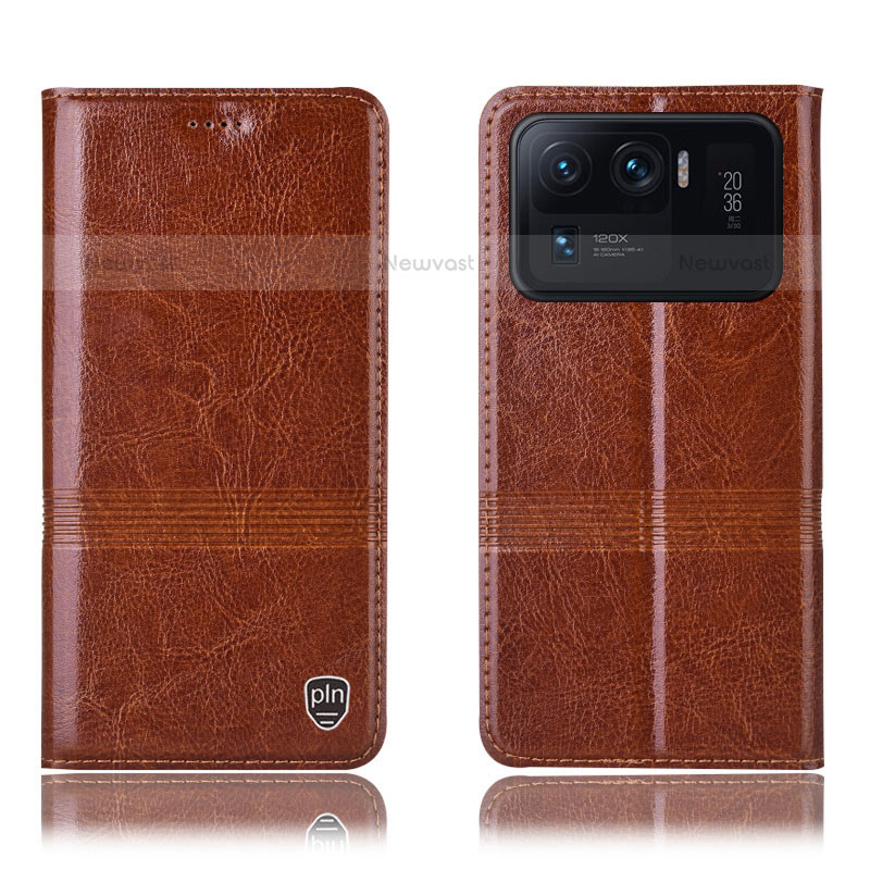Leather Case Stands Flip Cover H07P Holder for Xiaomi Mi 11 Ultra 5G Orange