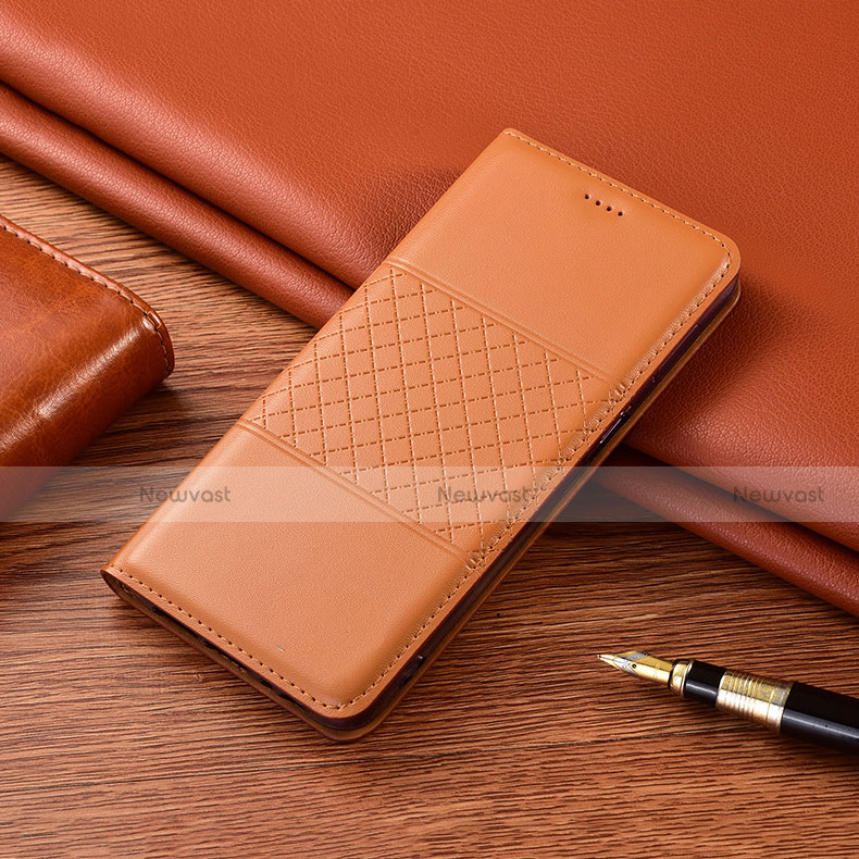 Leather Case Stands Flip Cover H09 Holder for Apple iPhone 13 Orange