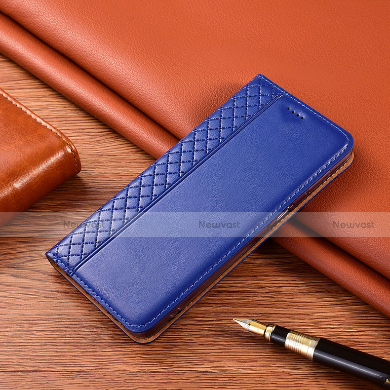 Leather Case Stands Flip Cover H10 Holder for Apple iPhone 13 Blue