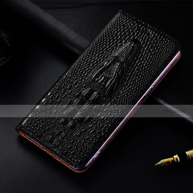 Leather Case Stands Flip Cover H15 Holder for Apple iPhone 13 Pro Black