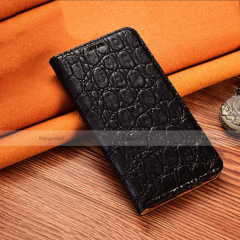 Leather Case Stands Flip Cover H18 Holder for Apple iPhone 13 Black