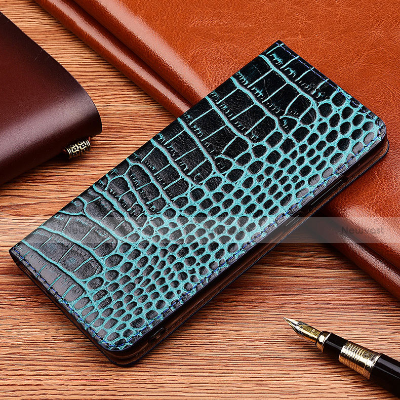 Leather Case Stands Flip Cover H22 Holder for Apple iPhone 14 Blue