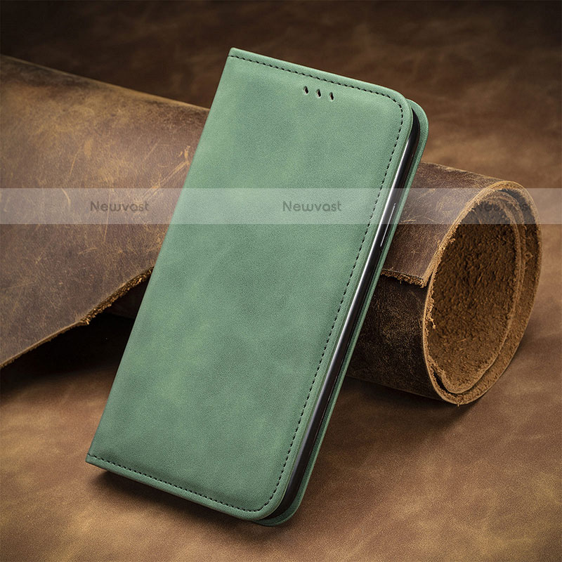 Leather Case Stands Flip Cover H29 Holder for Apple iPhone 13 Mini Green