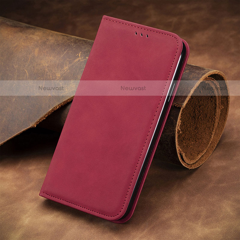 Leather Case Stands Flip Cover H29 Holder for Apple iPhone 13 Mini Red